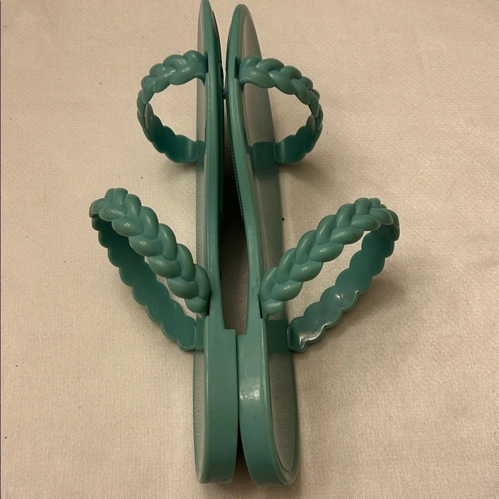 Stuart Weitzman Women's Braida Sawyer Jelly Sandals in Teal. Size 6 - Picture 6 of 7